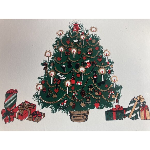 Vintage Lacquerware 3 Tray Christmas MCM Tree Angel Presents Candles Gold Japan - Picture 6 of 12